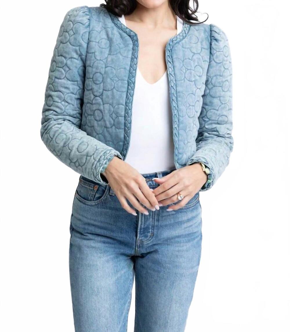 NEW KARLIE women's jean floral jacket in denim